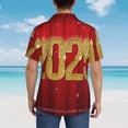 thumbnail image 4 of Bingfone Men's Short Sleeve Button Down Shirts Hawaiian Happy New Year 2025 F Printed Beach Shirt, 4 of 7