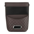 thumbnail image 3 of AMLESO Car Seat Organizer Storage Pocket Phone Holder for Car Headrest Hanging Multifunctional Tissue Storage Bag PU Leather Brown, 3 of 9