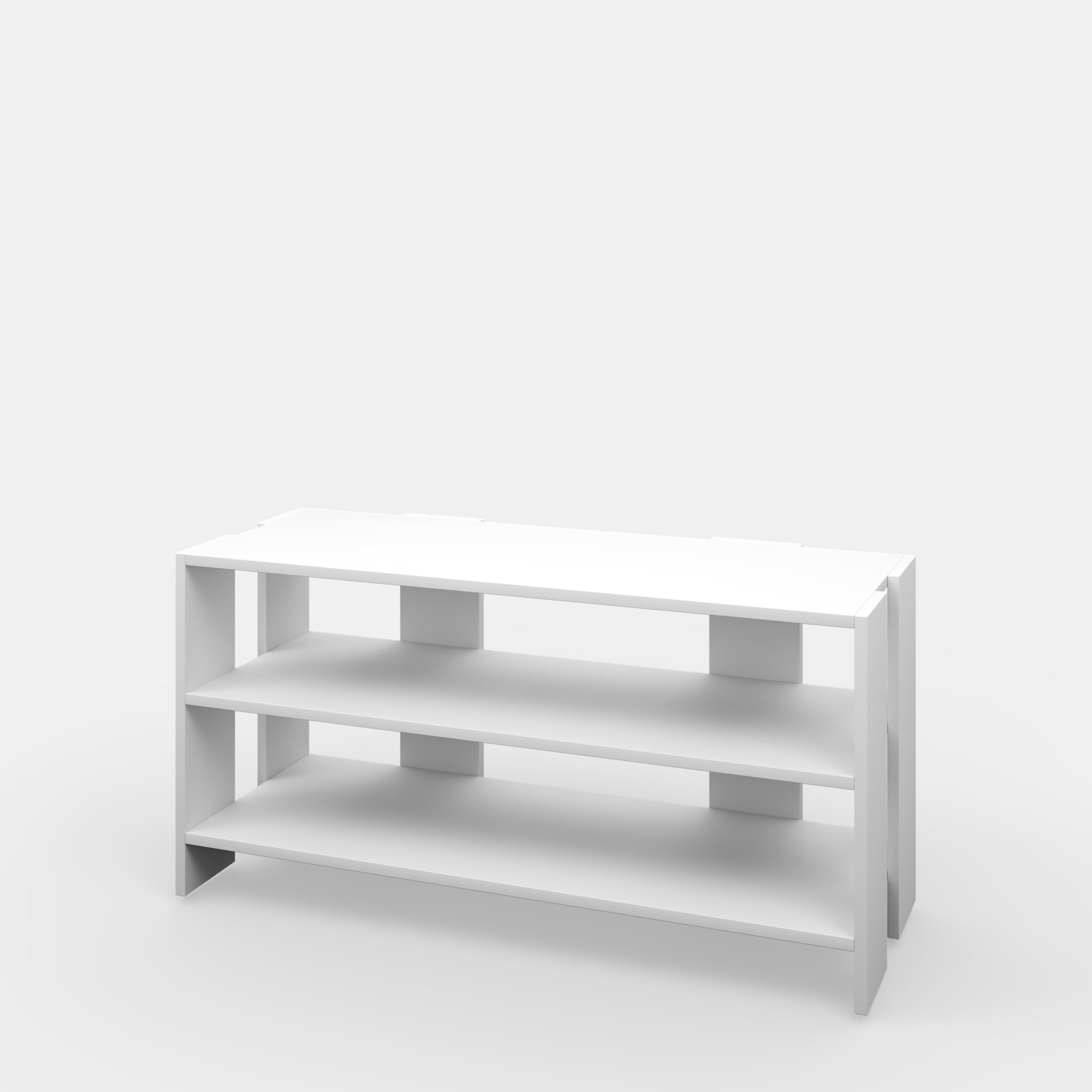 Ada Home Decor Furniture 2 Tier 8 Pair White Rannoch Modern Shoe Rack