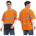 thumbnail image 6 of ProtectX 3-Pack High Visibility Lime Orange Heavy-Duty Short Sleeve Reflective Safety T-Shirt, US Size M, 6 of 9