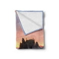 thumbnail image 2 of Driftwood Soft Flannel Fleece Throw Blanket, Setting Sun Theme Sea Stacks and Wood at Ruby Beach Digital Image, Cozy Plush for Indoor and Outdoor Use, 50" x 70", Orange and Grey, by Ambesonne, 2 of 5