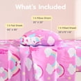thumbnail image 4 of Joyfy Kids Twin Sheet Set Purple Unicorn - 3 Piece Soft Microfiber Bed Sheets - Deep Pocket Wrinkle Free, Cozy Toddler Bedding Set, Fade Resistant Breathable for Boys Girls Teens, 4 of 9