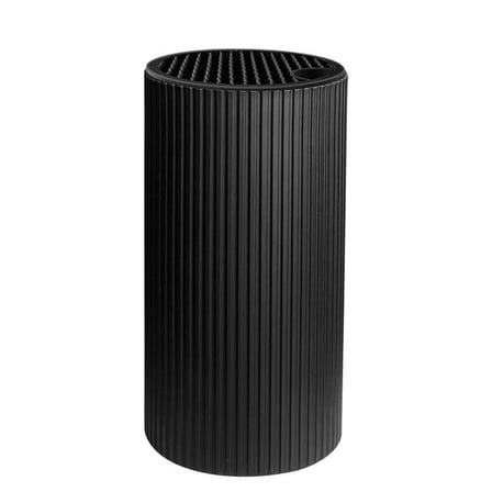 Knife Block without Knives Universal Kitchen Knife Holder Round Compact Empty Knife Storage Stand with Sharpener Rod and Scissor Slot