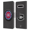 thumbnail image 1 of Head Case Designs Officially Licensed NHL Montreal Canadiens Puck Texture Leather Book Wallet Case Cover Compatible with Samsung Galaxy S10, 1 of 6