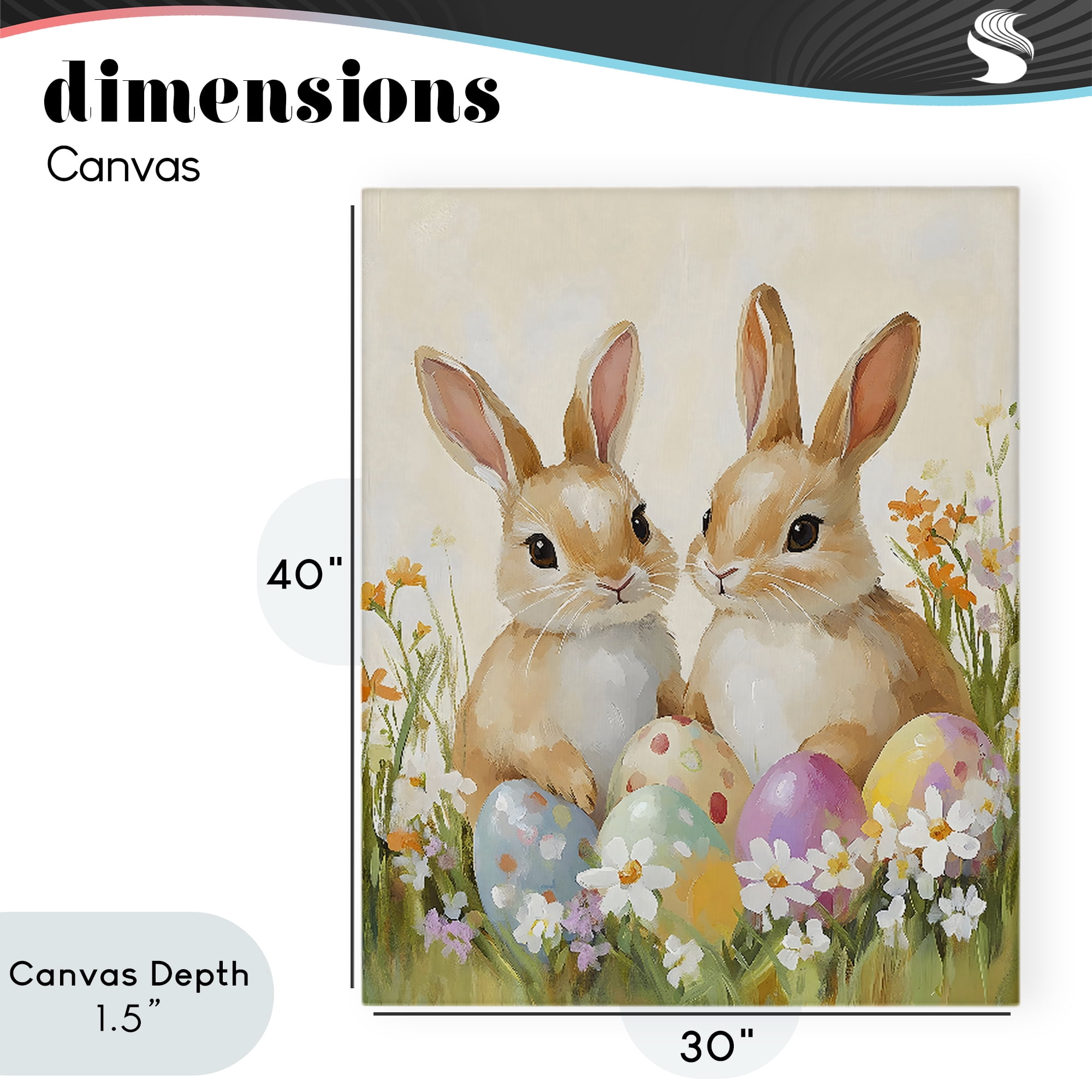 Stupell Industries Bunnies with Painted Easter Eggs Canvas Wall Art, design by The Prints Vibe