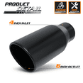 thumbnail image 4 of M-AUTO 4"Inlet 6"Outlet Stainless Steel Exhaust Muffler Tip Straight-Through Round Angle Cut Black 15"Roll Tip, 4 of 10