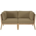 thumbnail image 2 of Modway Clearwater Outdoor Patio Teak Wood Loveseat in Gray Light Brown, 2 of 8