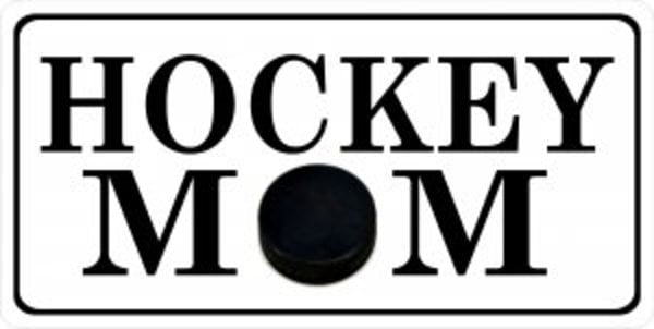 Hockey Mom License Plate Cover Decorative Car Front License Plate,Vanity Tag,Metal Car Plate,Aluminum Novelty License Plate for Car,6 X 12 Inch 