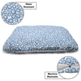 thumbnail image 3 of Geometric Pet Bed, Retro Style Concentric Circle Shapes in Blue Monochrome on Plain Background, Resistant Pad for Dogs and Cats Cushion with Removable Cover, 24" x 39", Blue and White, by Ambesonne, 3 of 4