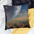 thumbnail image 2 of BANET Throw Pillow Cushion Cover, Vibrant Clouds Rise and in Horizon , Decorative Square Accent Pillow Case White, 2 of 5