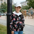 thumbnail image 4 of Psesaysky Full Zip Up Hoodies with American Football Skull Printed Boys Sweatshirts Cozy Winter Jacket Long Sleeve Hooded for Toddler Kids, Size S, 4 of 7