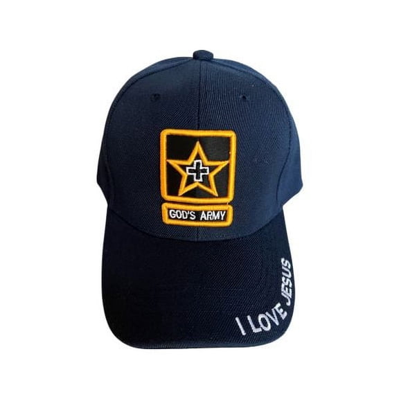 God's Army Embroidered Christian Baseball Caps - Navy Color Uni-Sex Style  -- FREE USA Shipping--(CCap370n)