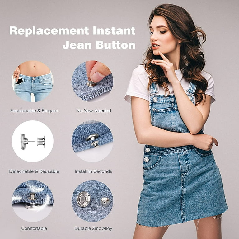 Replacement Jean Buttons,8pcs Button Pins for Jeans,17mm