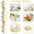 thumbnail image 2 of 6FT White Fall Maple Leaf Garland with Battery Operated LED Lights, Artificial Berries Pumpkin Fall Leaves Garland Decoration for Fireplace Door Frame Backdrop Wedding Party Decor, 2 of 8