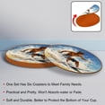 thumbnail image 4 of Surfing Elegant Microfiber Leather Round Coasters (6PCS) – 11x11 cm/4.3x4.3 in Set for Drinks, Table , Home Decor, 4 of 6