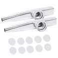 thumbnail image 1 of 2pcs 12cm / 4.72inch Armónica de Flauta de Boca Kazoo de Metal Plateado con 10 Diafragmas Hugo kazoo, 1 of 7