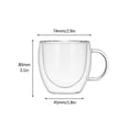 thumbnail image 3 of FNNMNNR Coffee Cup Glass Mugs Transparent Cups 150ml Borosilicate Double-layer Juice Milk Double Layer, 3 of 20