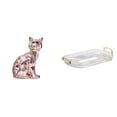 thumbnail image 1 of Estatua de gato, figura decorativa, escultura de animal, arte artesanal, adorno nórdico rectangular, bandeja de tocador, organizador de encimera para, 1 of 8
