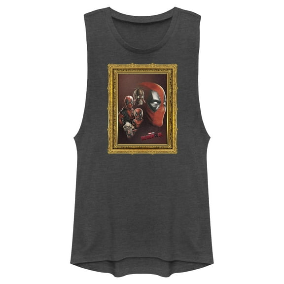 Junior's Marvel: Deadpool & Wolverine Family Photo Frame Festival Muscle Graphic T-Shirt