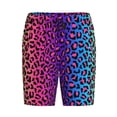 thumbnail image 4 of Easygdp Leopard Neon Rainbow Gradient Men's Short Pajama Pants, Sleep Shorts, Household Pants, Casual Pants with Pockets - 4X-Large, 4 of 9