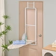 thumbnail image 6 of Over Door Ironing Board, Hanging Ironing Board with Iron Holder, 36" X 12" Compact Fold Down Iron Board for Small Spaces, Removable Heat Resistant Cover, White, 6 of 7