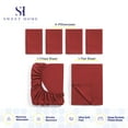 thumbnail image 2 of Sweet Home Collection 1500 Series 6 Piece Ultra Soft Microfiber Sheet Set, California King, Samba/Red, 2 of 5