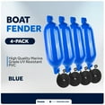 thumbnail image 2 of Five Oceans 4-Pack Boat Fenders - 4.5 x 16-Inch, Blue - Boat Bumpers for Docking - 4 Ropes Lines 3/8-Inch x 5-Ft - Inflator Pump and 4 Needles for Pontoon Fishing Bass Sport Boats Sailboats - FO4539, 2 of 8