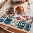 thumbnail image 3 of Independence Day Placemats Set of 6, Red White Daisy Bottle Non-Slip Place Mats Washable Table Mats for Kitchen Dining Table Decorations Indoor/Outdoor, 3 of 9