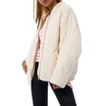 thumbnail image 6 of KelaJuan Women Stand Collar Quilted Jackets, Long Sleeve Solid Color Full Zip Padded Jackets, 6 of 6