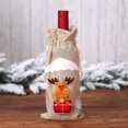 thumbnail image 4 of Inteprter Funda para botella de vino, funda con cordón de Navidad, fundas universales para champán, ropa de de comedor, accesorios de Navidad para Kits de decoración para fiestas Color alce/lino Inteprter HA068081-04, 4 of 6