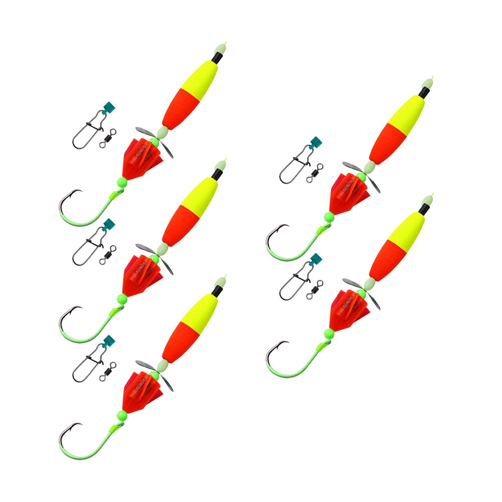 Bank Fishing Catfish Rigs Float Rattler Beads Rig With Snaps 6/0 8/0 10/0 Hooks