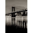 thumbnail image 2 of Blaustein, Alan 13x18 Black Ornate Wood Framed with Double Matting Museum Art Print Titled - Manhattan Bridge at Night, 2 of 4
