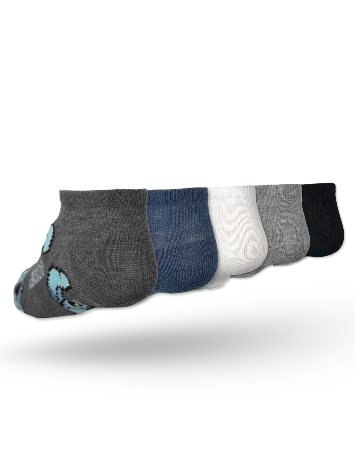 Disney Stitch Boys No-Show Socks, 5-Pack, Sizes S/M-M/L