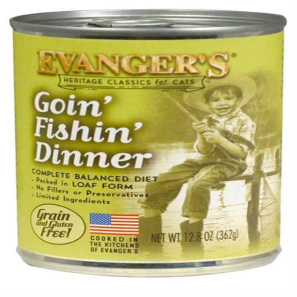 Evanger's Heritage Classic Goin' Fishin' Dinner Canned Cat Wet Food 12.8 oz 12 Pack PDS