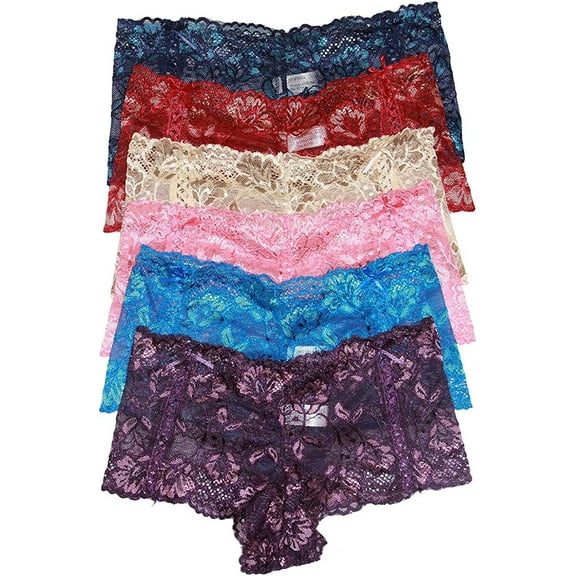 ToBeInStyle Women's Pack of 6 Hipster Panties or Boyshorts in Multiple Styles