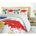 thumbnail image 5 of Ambesonne Map Duvet Cover Set, World Map Art, 2-Calking, Red Purple and Yellow, 5 of 6