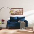 thumbnail image 6 of Enor Furniture Fieldstone 58" Square Arm Modern Velvet Loveseat in Space Blue, 6 of 7