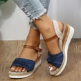 thumbnail image 2 of Women's Platform Wedge Sandals Summer Bow Open Toe Chunky Espadrilles Heeled Dressy Sandals for Women 2025, 2 of 6