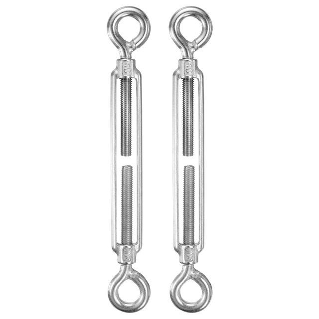 Uxcell 2-Pack Tensor Ojo y Ojo, Tensores Pesados de Acero Inoxidable M10 Ajustables para Tensión de Cuerda