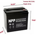 NP6225Ah (2 Pcs) 6V 225Ah Golf Cart AGM Deep Cycle Rechargeable