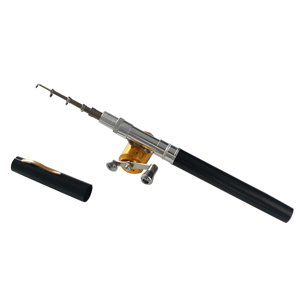 Fishing Rod Reel Combo Set, Mini Ice Telescopic Fishing Rod and Reel Combos Aluminum Alloy Fishing Reel Fishing Gear Pen type Reel Accessories