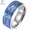 Blue, variant on Tungsten Carbide Band w/ Flowing River Damascus Design 8mm Ring in Black or Blue