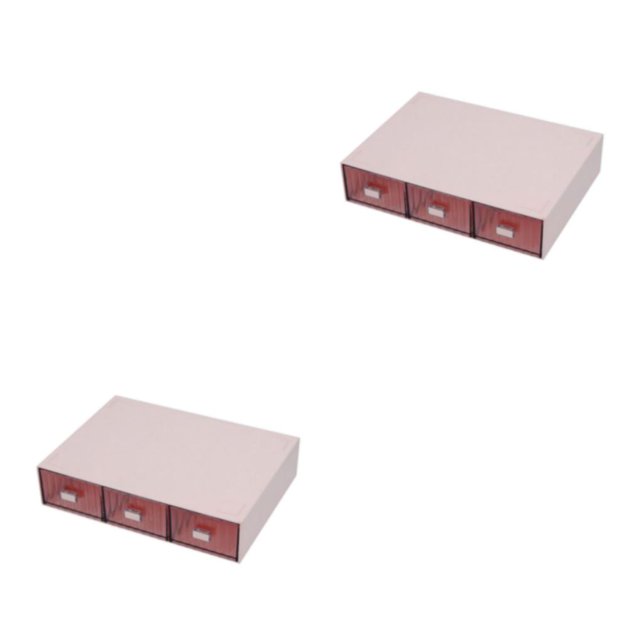 Advancent Caja de almacenamiento con manija de cajón para clasificar fácilmente y tirar sin esfuerzo Organizador de papelería Cosmético Rosa Rosa 3 Cajones 2Conjunto