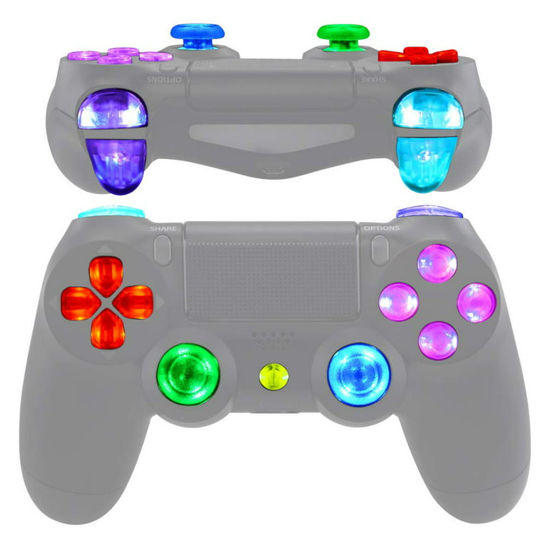 7 Colors 9 Modes Button Control DTFS (DTF 2.0) Kit for PS4 Controller, Multi-Colors Luminated D-pad Thumbsticks Face Buttons for PS4 - Controller NOT Included - Walmart.com