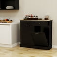 thumbnail image 4 of Modern Black Trash Cabinet with Two Drawers and Large Storage Capacity for Kitchen Island or Laundry Box, 4 of 10