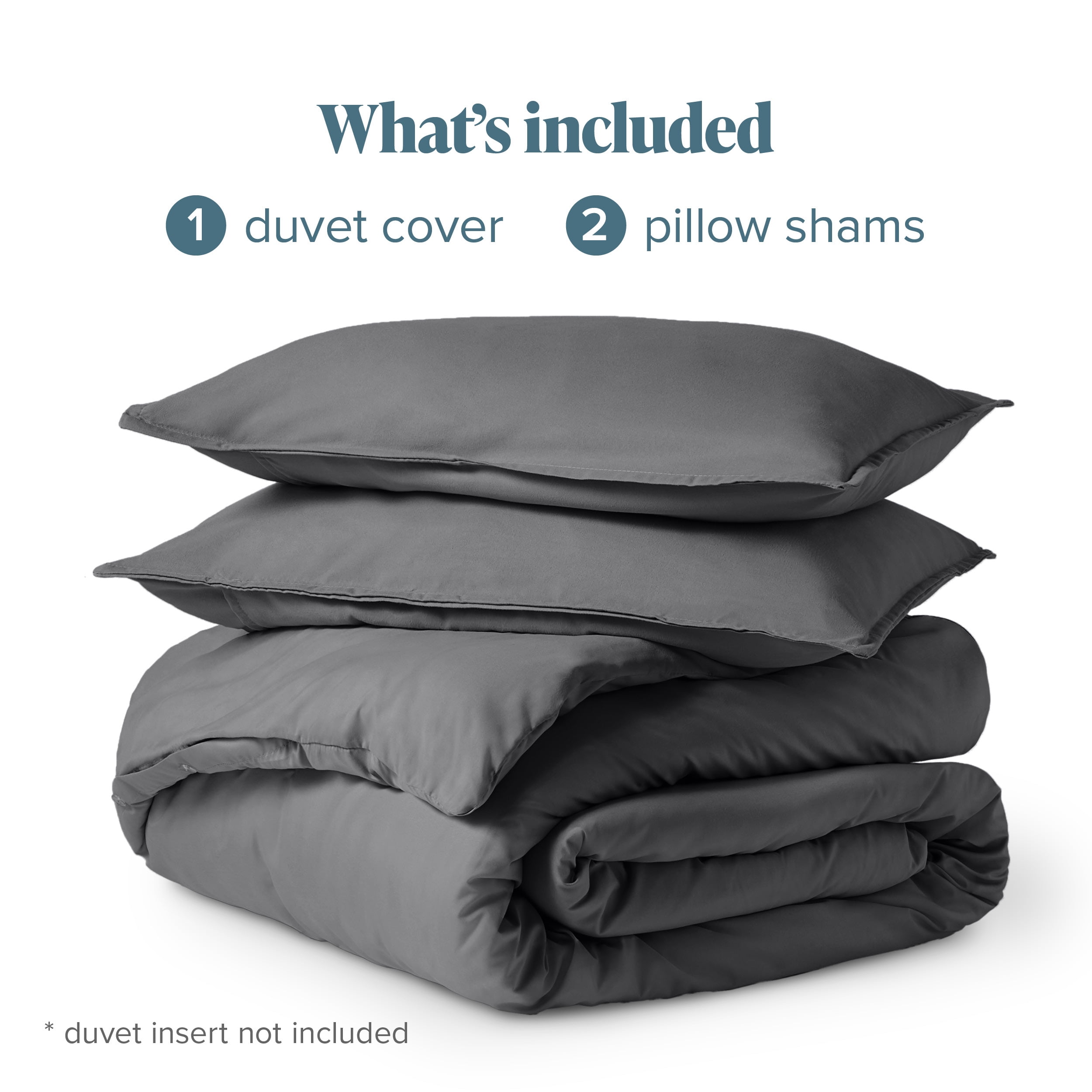 Bare Home Luxury Duvet Cover and Sham Set - Premium 1800 Collection - Ultra-Soft - Queen, Gray, 3-Pieces