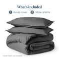thumbnail image 3 of Bare Home Luxury Duvet Cover and Sham Set - Premium 1800 Collection - Ultra-Soft - Queen, Gray, 3-Pieces, 3 of 10