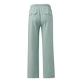 thumbnail image 3 of XDZJLR Men's Casual Pants Male Solid Full Length Loose Button Pocket Drawstring Fashion 更多 Trousers, 3 of 4