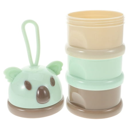 Baby Milk Powder Formula Dispenser On The Go 3 Layers Non-Spill Formula Container Stackable Baby Snack Storage Container with Handle Green