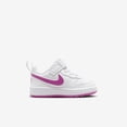 thumbnail image 3 of Nike Court Borough Low Recraft Baby/Toddler Shoes DV5458-121, White/Hot Fuchsia Size 3, 3 of 6